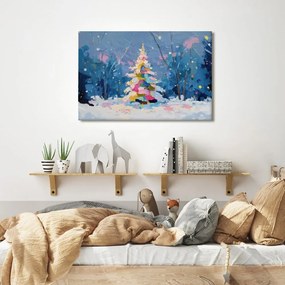 Картина на платно – Коледно дърво в зимен пейзаж