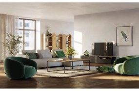 ТВ масичка с дъбов плот в черно и натурално 180x38 cm Verone - TemaHome