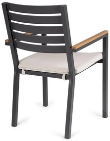 Антрацитни градински столове в комплект от 4 бр. метални Henna – Bizzotto