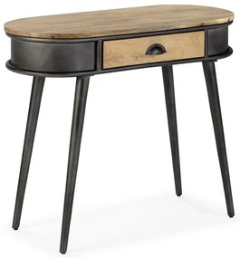 Черна/в естествен цвят конзолна маса 38x90 cm Delhi – MOME