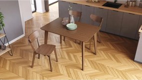 РОКСИ Натурален Орех - ДЪРВЕНА ПРАВОЪГЪЛНА МАСА 120x80 см РЕТРО ЗА КУХНЯ/ ТРАПЕЗАПИЯ