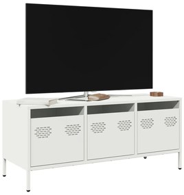 851231 vidaXL ТВ шкаф, бял, 101,5x39x43,5 см, студеновалцувана стомана