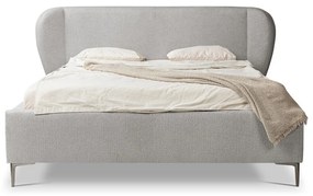 Светлосиво двойно тапицирано легло с включена подматрачна рамка 180x200 cm Makana – Makamii