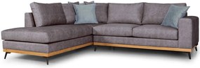 Ъглов диван Rotondo-Сиво-Ляво
