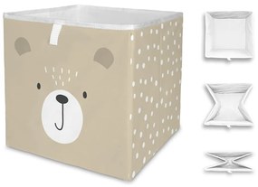 Бежова детска кутия за съхранение от плат Dots from the Forest - Butter Kings