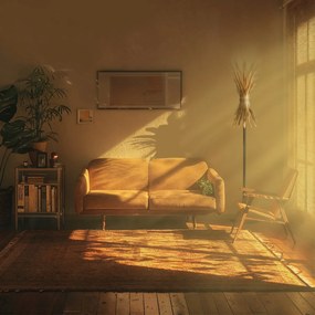 Арт Деко подова лампа злато с черно - Wesley