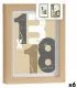 Рамка за снимки 18 x 23 x 2,5 cm Естествен Cтъкло Дървен MDF (6 броя)
