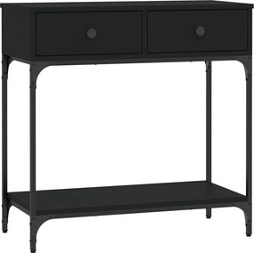 833398 vidaXL Конзолна маса, черна, 75x34,5x75 см, инженерно дърво