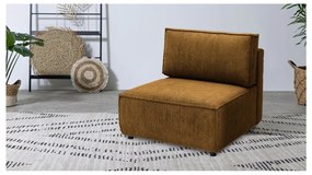 Модул за диван от велур в цвят горчица, централна част Nihad modular – Bobochic Paris