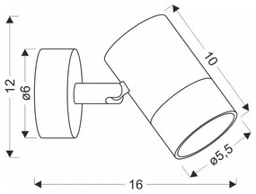 Стенна лампа в черно и златисто Tobi - Candellux Lighting