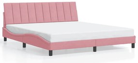 3207866 vidaXL Рамка за легло без матрак Hanko, розова, 180x200 см, кадифе