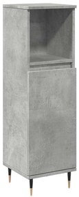857204 vidaXL Шкаф за баня, бетонно сив, 30x30x100 см, инженерно дърво