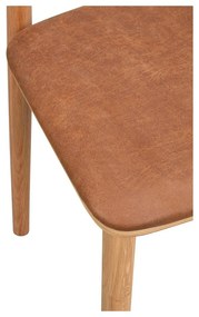 Кафяв коняк/естествени трапезни столове в комплект от 2 бр. от имитация на кожа Wolcott – Rowico