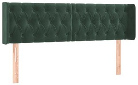 3119161 vidaXL Горна табла за легло, тъмнозелена, 163x16x78/88 см, кадифе