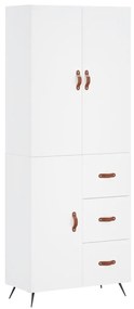 3195875 vidaXL Висок шкаф, бял, 69,5x34x180 см, инженерно дърво
