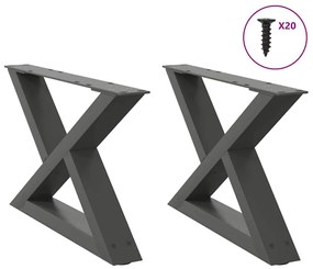 4012690 vidaXL Крака за масичка за кафе, 2 бр., антрацит, 60x(30-31,3) см, стомана