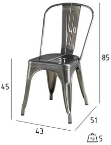 Светлосиви метални трапезни столове в комплект от 2 Korona - Furnhouse