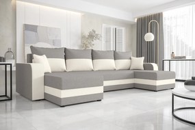 Ъглов диван Dennis U-Gkri anoixto - leuko