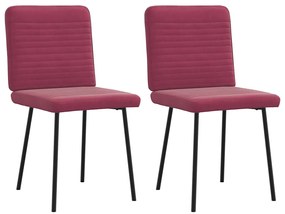 4101138 vidaXL Трапезни столове, 2 бр, виненочервени, кадифе