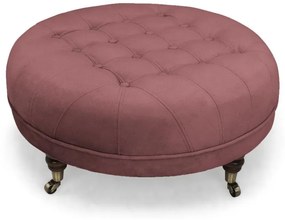 Табуретка за крака Chesterfield в цвят рустик розово, 80х80х32 см