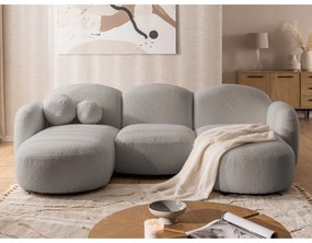 Сив ъглов диван от прежда с примки от букле (U форма) Orbit – Ropez