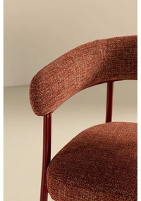 Теракотени тапицирани трапезни столове в комплект с подлакътници 2 бр. Yuri – MOME