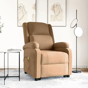 3124844 vidaXL Изправящ масажен стол, кафяв, кадифе