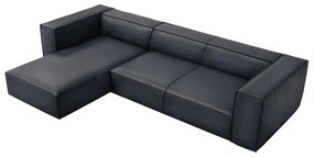 Тъмносин кожен ъглов диван (ляв ъгъл) Madame – Windsor &amp; Co Sofas