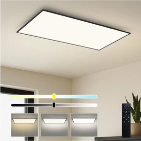 Brilagi - димируемо таванно LED осветително тяло SLIMFRAME LED/80W/230V 120x60 cm черно + дистанционно управление