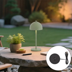 Настолна лампа зелена с LED IP54 акумулаторна със станция за зареждане - Squirrel