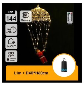 Aigostar - Външна LED коледна декорация LED/3xAA IP44 Дядо Коледа
