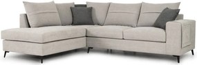 Ъглов диван Hannah-Екру-Ляво