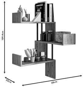Стенен рафт Харати 176-000084 цвят натурал