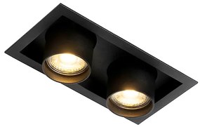Модерен вграден прожектор черен регулируем 2-светлина - Roof
