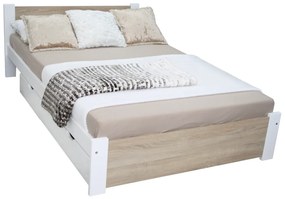 Легло LAPIS + матрак + решетка БЕЗПЛАТНО, 180x200, Сонома + място за съхранение