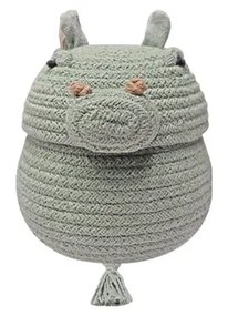 Светлосива текстилна детска кошница за играчки ø 15x15 cm Mini Henry the Hippo – Lorena Canals
