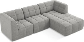 Сив ъглов диван от прежда с примки от букле (десен ъгъл) Aloha – Makamii