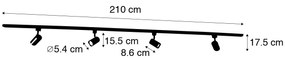 Модерна релсова система черна 4-светлинна 1-фазна - Yade