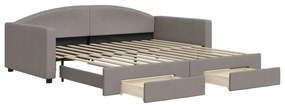 3197232 vidaXL Канапе с изтеглящо легло и чекмеджета таупе 100x200 см плат