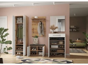 Дъбов шкаф за обувки в бял\естествен цвят Aledo - Germania