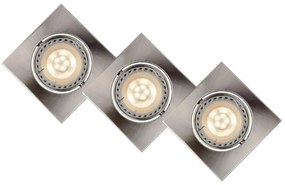 Lucide 11002/15/12 - К-кт 3x LED лампа за окачен таван FOCUS 1xGU10/5W/230V хром