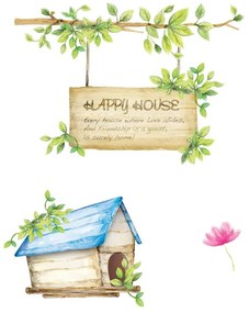 Комплект стикери за стена Happy House, 42x30 cm - Ambiance