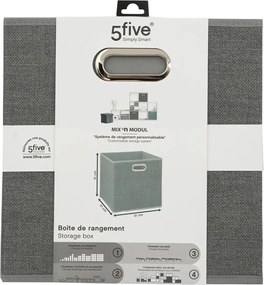 Кутия за съхранение 5five Mix & Modul, Меланж, 31x31 cm - Светлосив
