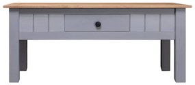 282683 vidaXL Кафе маса, сива, 100x60x43,5 см, бор масив, Panama Range