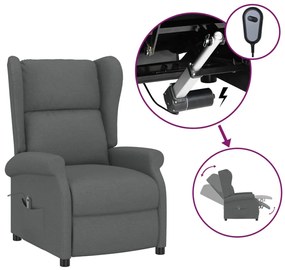 3098320 vidaXL Wingback електрически реклайнер стол, тъмносив, текстил