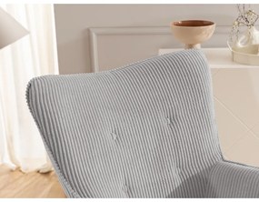 Сив фотьойл с табуретка от рипсено кадифе Niko – Ropez