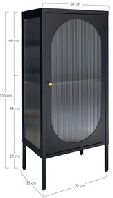 Черна метална витрина 50x110 cm Adelaide - House Nordic