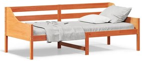 Дневно легло без матрак, восъчнокафяв, 90x200 см, бор масив