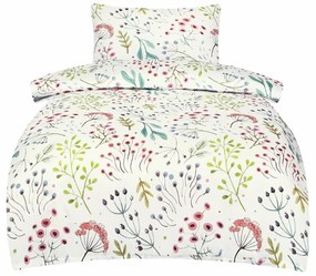 Бяло единично спално бельо от памучен сатен 140x200 cm Jasmine – My House