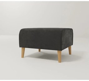 Тъмносиво кадифено столче за крака Carole - Ropez